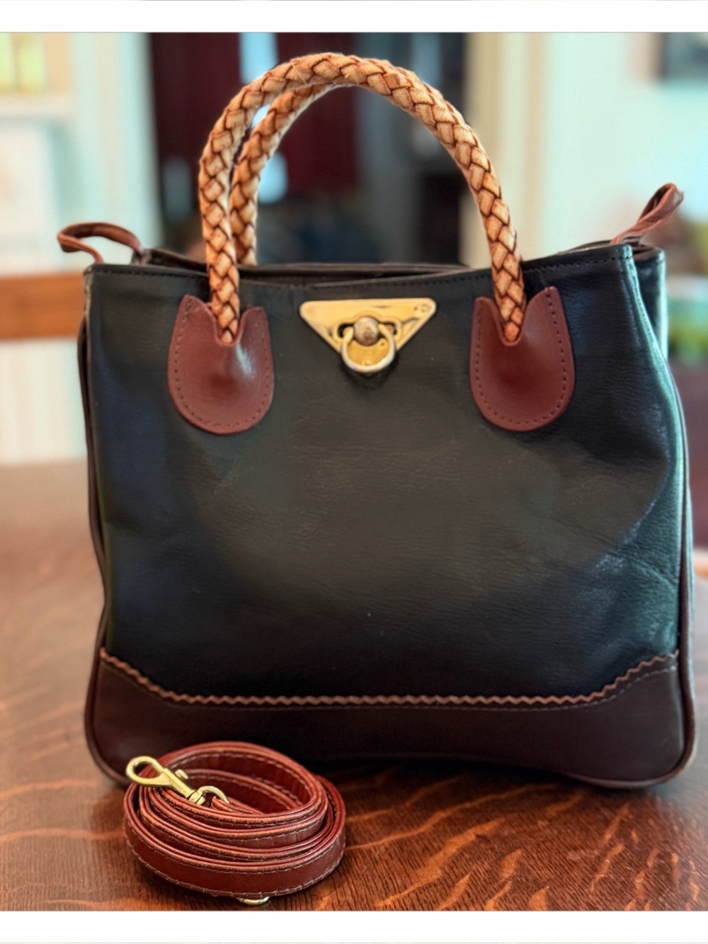 Marco Avane Vintage Top Braided Handle -Detachable Strap/ Crossbody